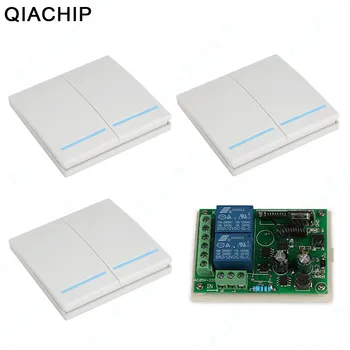 

QIACHIP 86 Wall Panel RF Relay Receiver 433 MHz Wireless Remote Control Switch AC 110V 220V 2 CH Led Light Lamp Smart Switch DIY