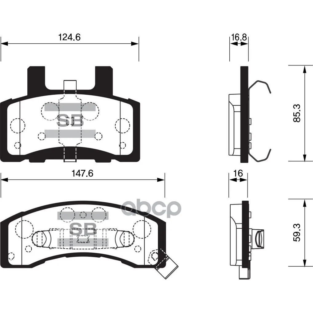 Колодки Тормозные Chevrolet Exspress/Suburban/Tahoe 3500/2500 Передние Sangsin Brake Sp1288 Sangsin brake арт. SP1288