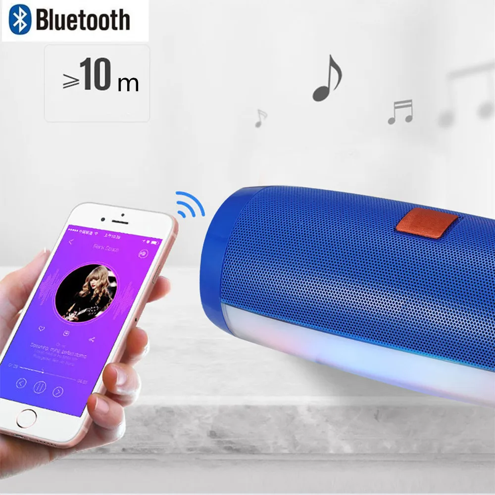 HYASIA Красочный светодиодный HiFi Портативная bluetooth-колонка 4,2 с веревкой Беспроводная стерео музыка колонка громкой связи Поддержка TF FM USB AUX