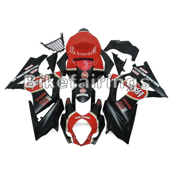 As Picture Shown Для Suzuki 2007 2008 07 08 Пластиковые обтекатели корпуса Cowling Shell Чехлы GSXR1000 GSX-R1000 матовый красный черный Lucky Strike Body Work - Цвет: As Picture Shown
