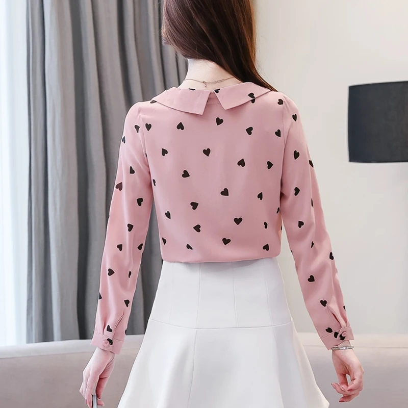 Новинка размера плюс, женская блузка с длинным рукавом, осень, Офисная женская шифоновая повседневные кофточки, кардиган, женская одежда 6263 50