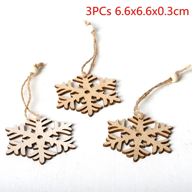 3PCs s DIY рождественская елка звездный колокол Деревянные Подвески, украшения орнамент с рождественской елкой DIY деревянные поделки дети подарок на год украшение дома - Цвет: 3PCs s