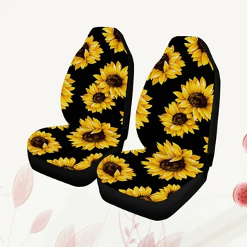 

Car Truck Interior Seat Cover Protector Sunflower Print Universal Steering Covers Accessories Decoration