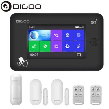 

DIGOO DG-HAMA Touch Screen Smart Home Security Alarm System Kits Host 3G Version APP Remote Controller EU/UK/US Card Slot