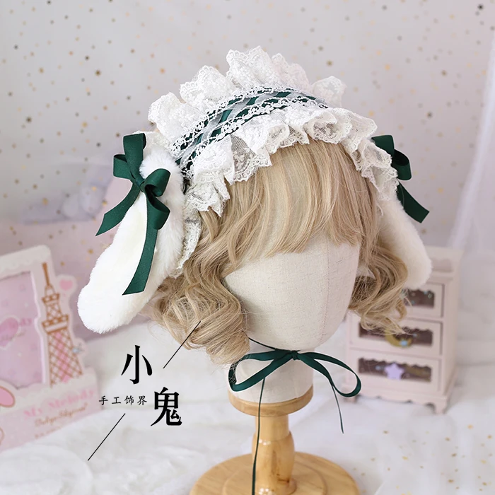 Gothic Lolita Sweet Rabbit Ear Bow Cute Hair Band DIY KC Headwear Woman Headband