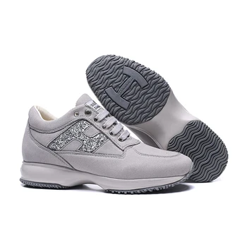 

HOGAN Interaction Fashion Women's Chunky Sneaker Bling Outdoor Walking Platform Shoes Women White Sports Casual Heighten Shoes