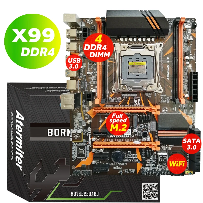 Комплект материнской платы Atermiter X99 D4 с Xeon E5 2620 V3 LGA2011 3 ЦПУ 1 шт. X 16 ГБ = Гб 2400 МГц DDR4