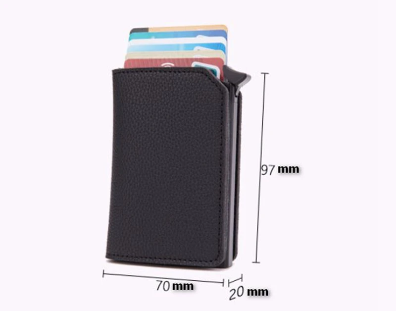 Модный Анти RFID блокирующий мужской держатель для кредитных карт PU маленький кошелек, кожаный ID Чехол для банковских карт металлический защитный кошелек для женщин