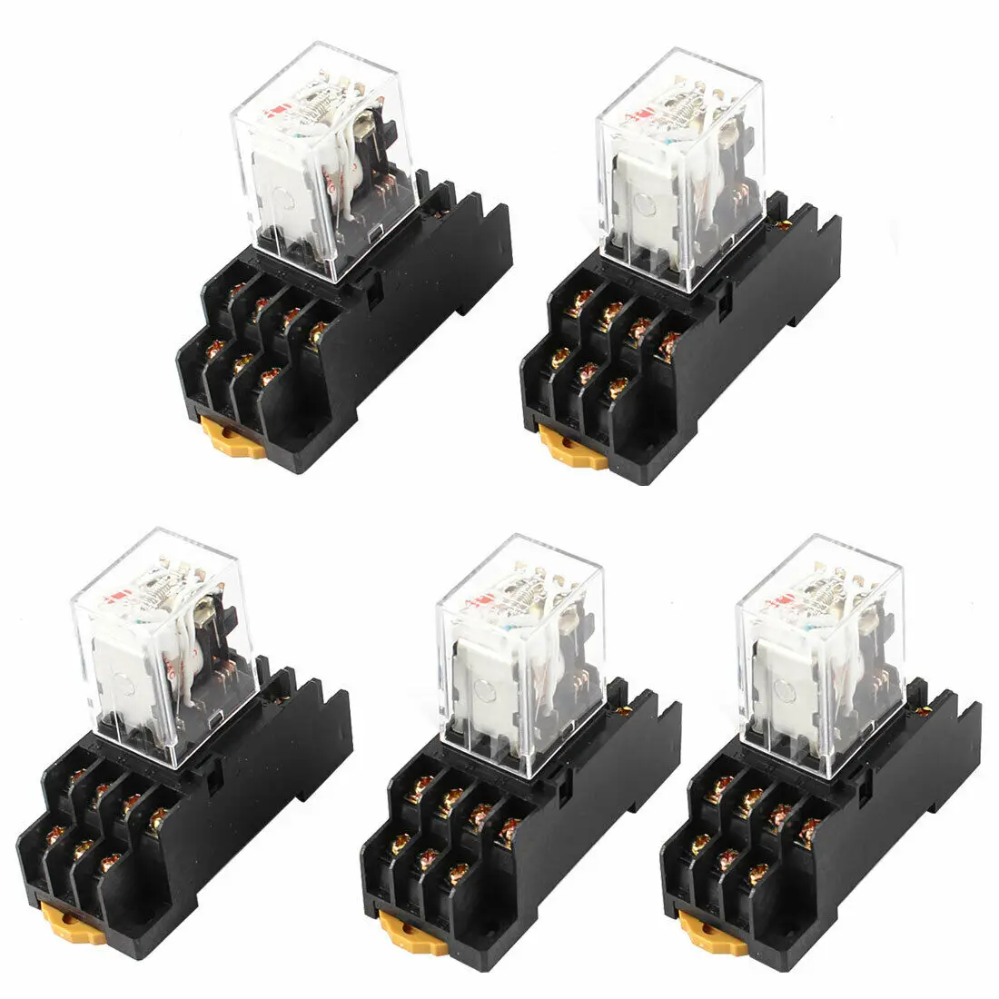 HH54PL AC 36V Катушка 4PDT 14Pin 35 мм din-рейка электромагнитное реле питания 5 шт