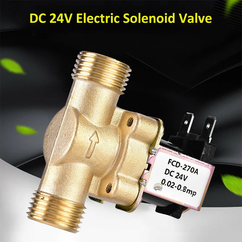 

2019 Hot Solenoid Valve for Water Air Pipeline 24V DC Solar Water Heater Normal Closed L9 #2