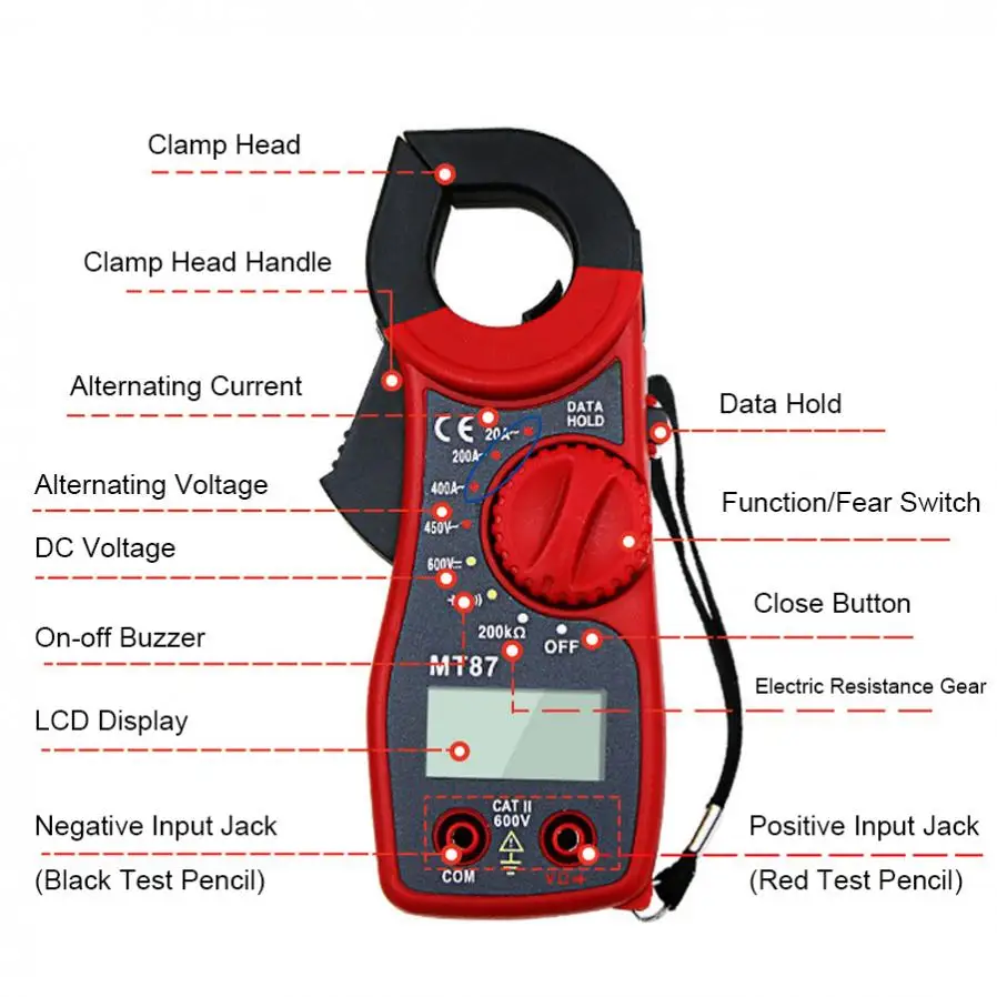 Jual Digital Clamp Meter Multimeter Pengukur Ketahanan Arus Bolak