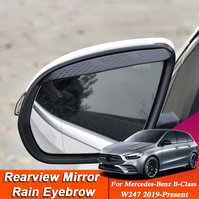 Car-styling For Mercedes-Benz B-Class W247 2019-Present Carbon Fiber Rearview Mirror Eyebrow Rain Shield Anti-rain Cover Sticker |