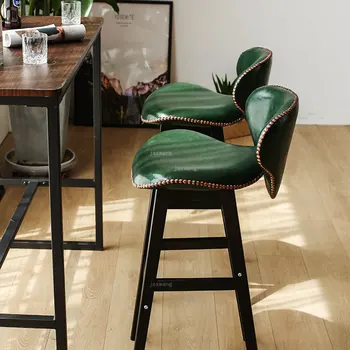 

Modern Solid Wood Bar Stool Chair Dining Chair Home Nordic Bar Chair Simple Leisure High Stool Restaurant