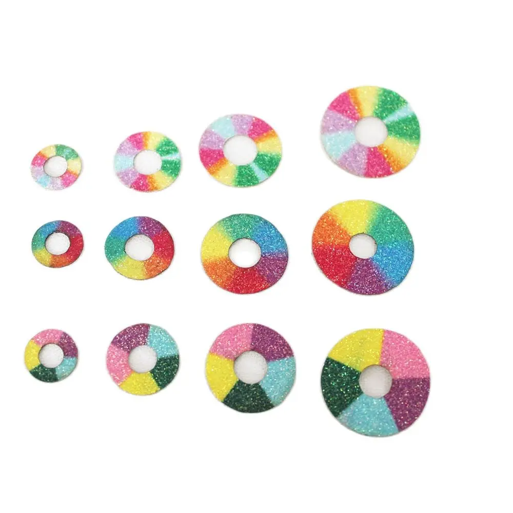 20Pcs Tessuto Glitter Arcobaleno 12Mm 16Mm 20Mm 24Mm Per Risultati Occhi Giocattolo (Senza Occhi) Opzione Dimensioni
