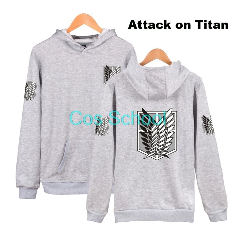 

Cos School Attack on Titan Hoodies Scout Regiment Hooded Autumn and Winter Style Sweaters Recon Corps Adult Sweatshirts