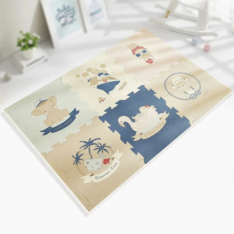BabyGo Puzzle Детский игровой коврик XPE пена водонепроницаемый 2 см утолщенный Детский ковер ползающий коврик для гостиной подвижный напольный коврик - Цвет: I 6pcs