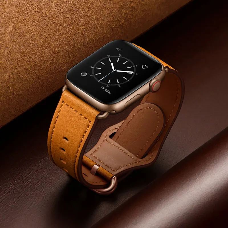 Ремешок для Apple Watch 40 мм 44 мм 42 мм 38 мм сменный ремешок из натуральной кожи для Apple Watch iWatch Series 5 4 3 2 1