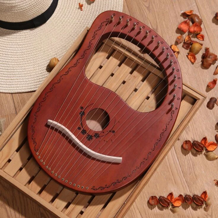 WH02-16String 10/16 струнная древесина Lier harp металлическая ловушка Mahony твердая древесина струнный инструмент с Draagbag - Цвет: WH02-16String