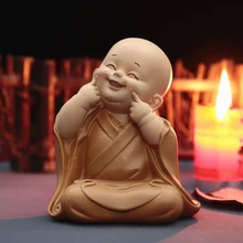

Cute Little Ornaments Buddhist Small wise Monks Statues Figurine Sculpture Car Decoration Handicraft for living room Home Decor