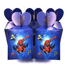 6 шт./лот, декоративные сладости для дня рождения Человека-паука, Подарочная коробка для кексов, Детские вечерние принадлежности супергероя, подарки для детского душа человека-паука