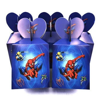 

6pcs/lot Spiderman Birthday Party Decorations Candy Gift Cupcake Box Kids Superhero Party Supplies SpiderMan Baby Shower Favors