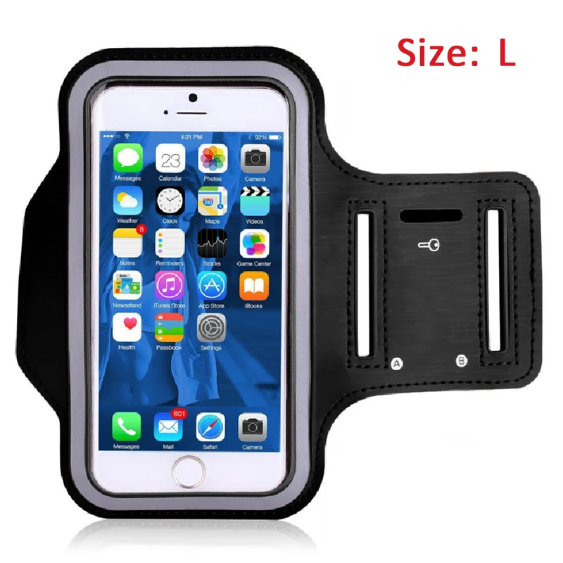 Прозрачная повязка на руку для сенсорного экрана, для бега, для мобильного телефона, на руку, спортивная сумка на руку, для фитнеса, универсальный чехол на руку для телефона - Цвет: 5.5 inch Black