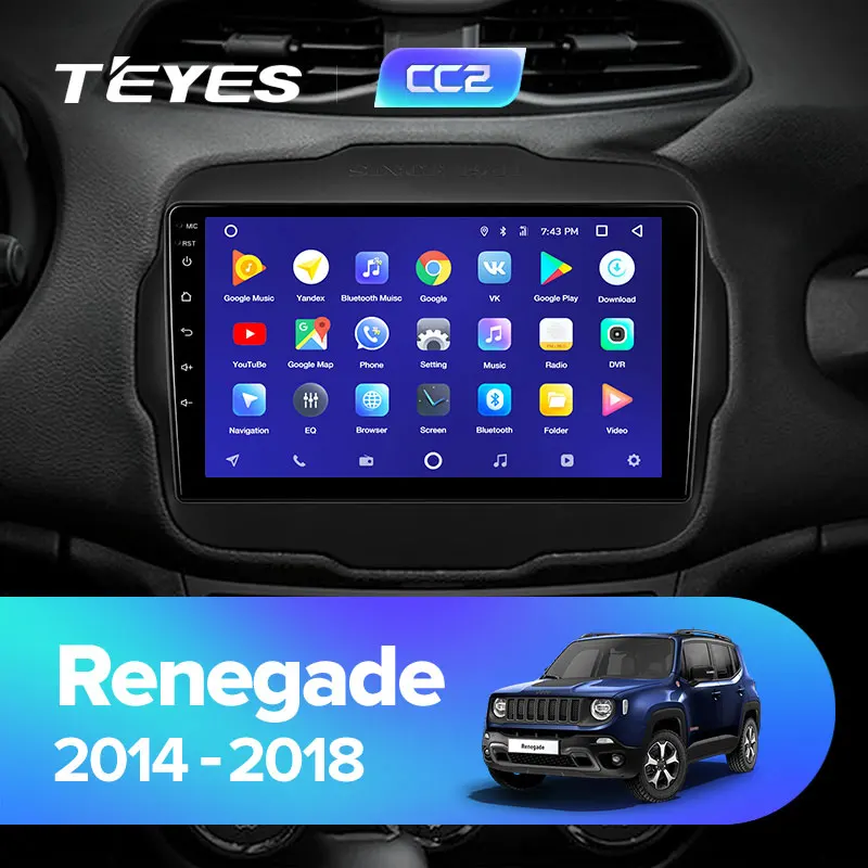 TEYES CC2 Штатная магнитола для Джип Renegade 1 Jeep Renegade Android 8.1, до 8-ЯДЕР, до 4+ 64ГБ 32EQ+ DSP 2DIN автомагнитола 2 DIN DVD GPS мультимедиа автомобиля головное устройство