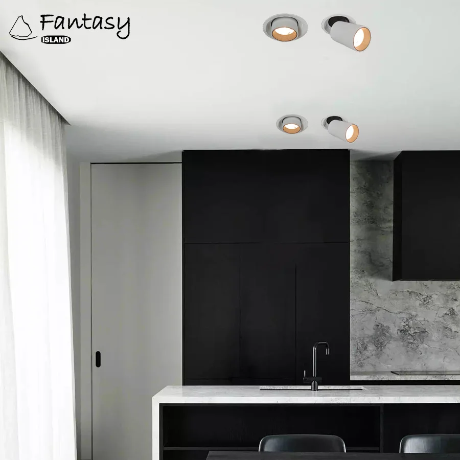 

Foldable Recessed Ceiling Downlight AC85-265V 7W 12W White Housing 360 Degree Rotatable 3000K Ceiling Spot Light