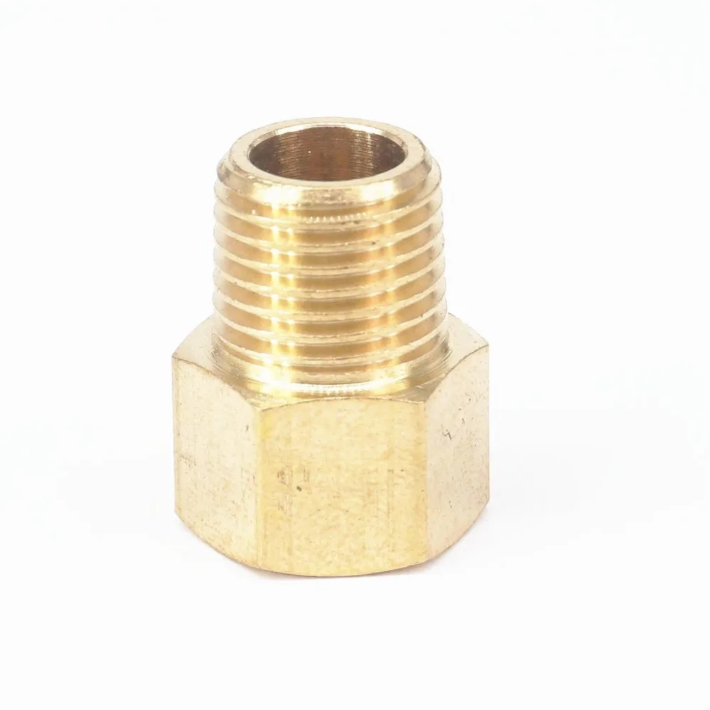 1/4" BSPT Außengewinde x 1/4" NPT Innengewinde Messing Rohrverschraubung Anschlussadapter für Manometer Luft Gas Kraftstoff Wasser – Detail 5