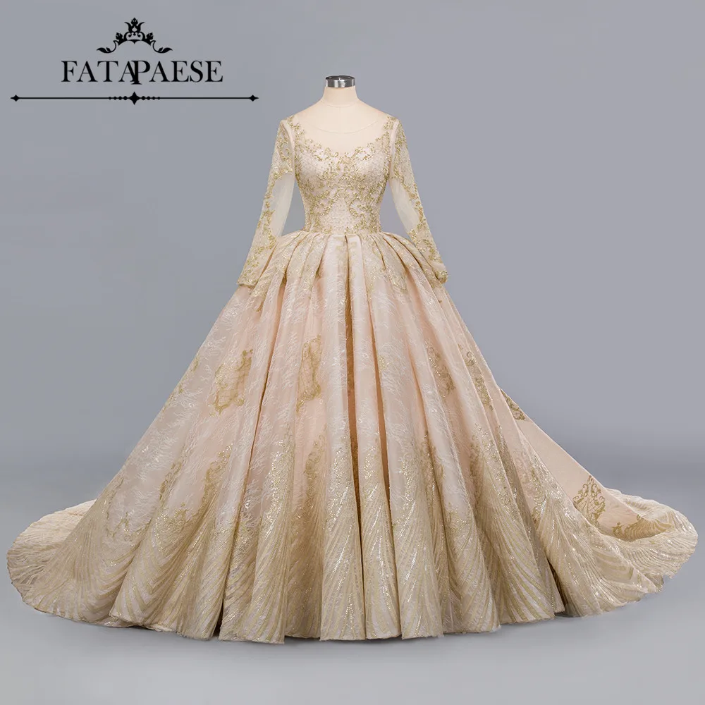 Vestidos De Noiva 2019 кружевное роскошное длинный рукав с бисером свадебное платье аппликация на шнуровке сзади платье невесты