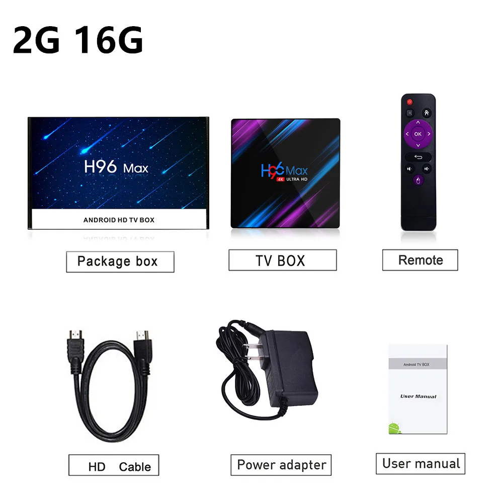 2G 16G Android 9,0 H96 MAX Smart tv Box RK3318 4 Гб ОЗУ 64 Гб ПЗУ 32G 4K WiFi медиаплеер 2G16G телеприставка для Youtube - Цвет: 2G 16G