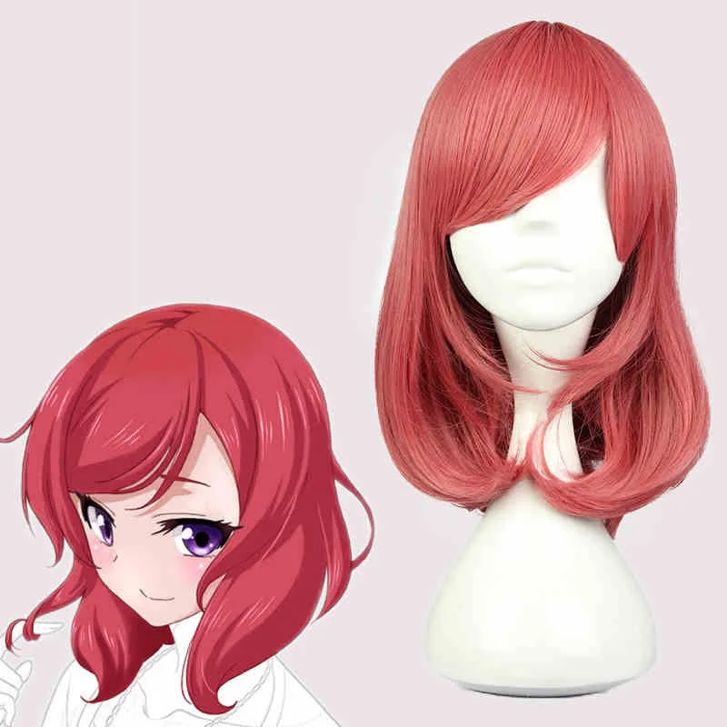 Парик для косплея из японского аниме LOVE LIVE женский темно розовый парик