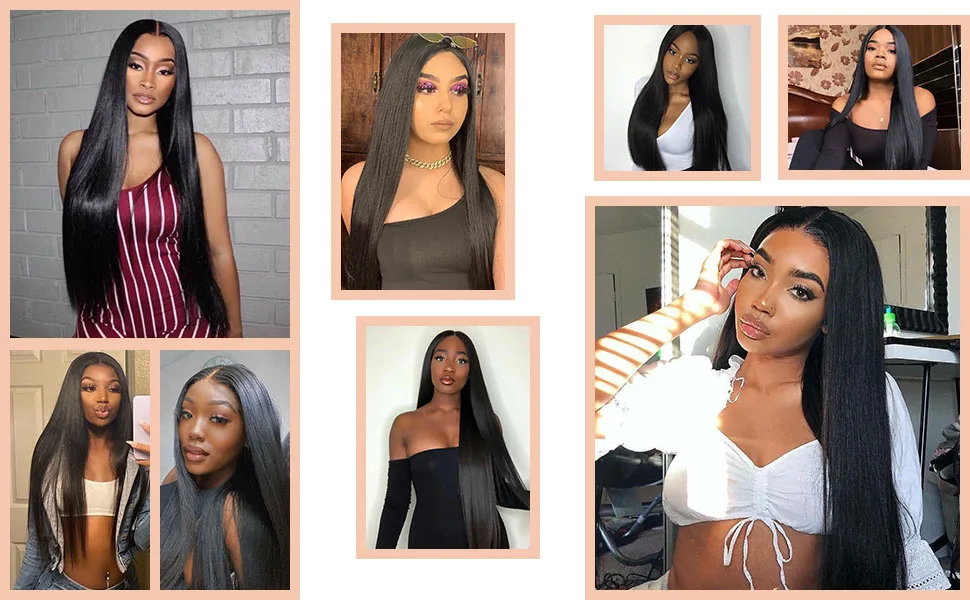 mulheres 13x6 peruca do laço resistente ao calor do cabelo falso