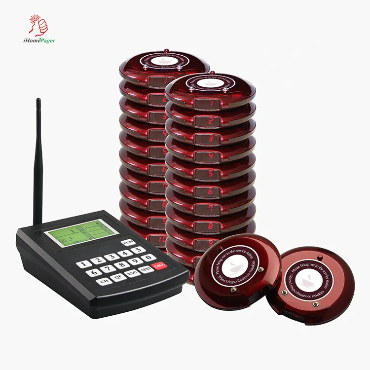 

High Quality wireless restaurant coaster queue paging system for guest calling pager system