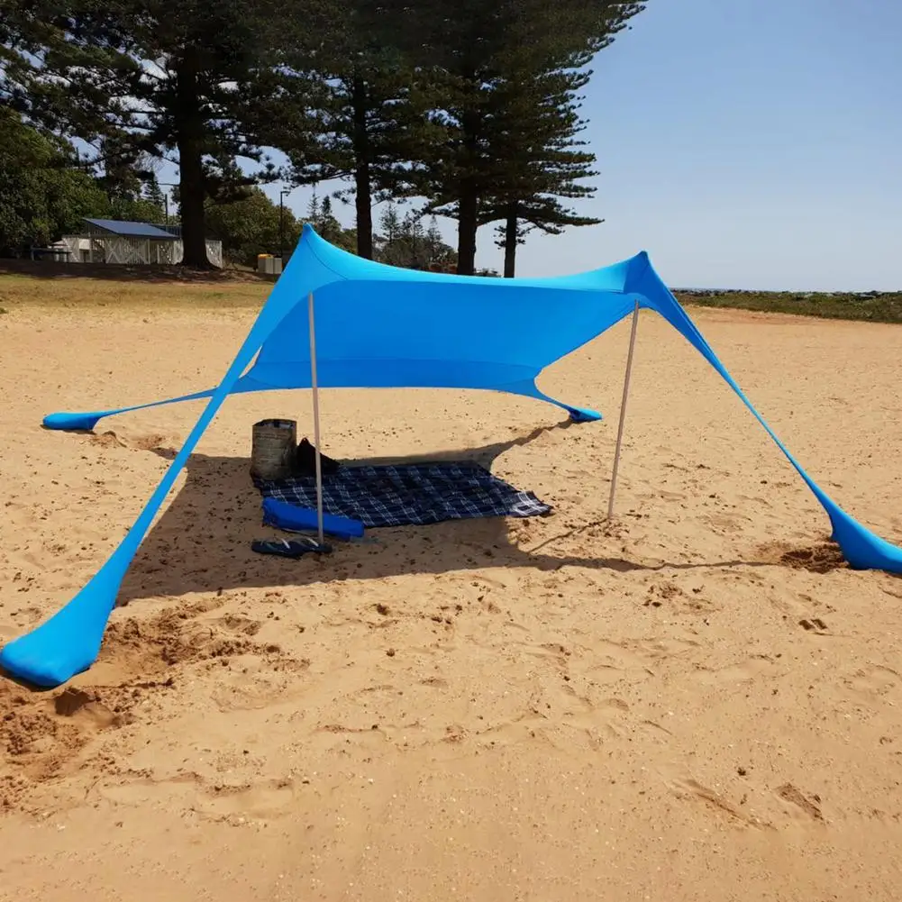 Portable Camping Pergola Outdoor Windproof Beach Tent Sunshade And Gazebo Tent 210*150*170cm With Sand Anchors Ultralight Tarp