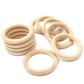 

Wooden Baby Teething Rings Infant Teether Toy DIY Accessories For 3-12 Month Infants Tooth Care Products