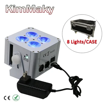 

8pcs/case 4x18w Mini wireless uplights battery powered wireless dmx led uplight