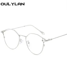 Oulylan, анти-синий светильник, очки для женщин и мужчин, металлические оптические очки для близорукости, прозрачные линзы, оправа для очков, компьютерные игровые очки