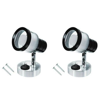 

2Pcs Car Reading Light 12V Indoor Reading Light for Van Caravan Boat Room Bedroom Lighting Table Lamp with Warm Light