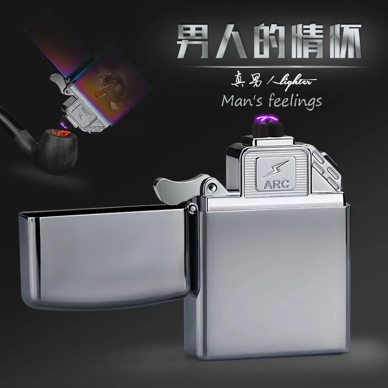 USB зарядка Зажигалка Новая модная цветная двойная дуговая Электронная зажигалка