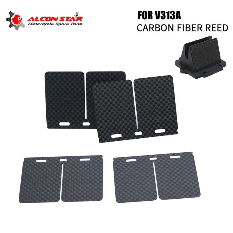Alconstar-4/12/20 Pz Canne Valvole In Fibra Di Carbonio Reed V-Force 3 Reed Valve V313A Per Kawasaki Kdx200/220 Ninja Krr Zx150/Krz150