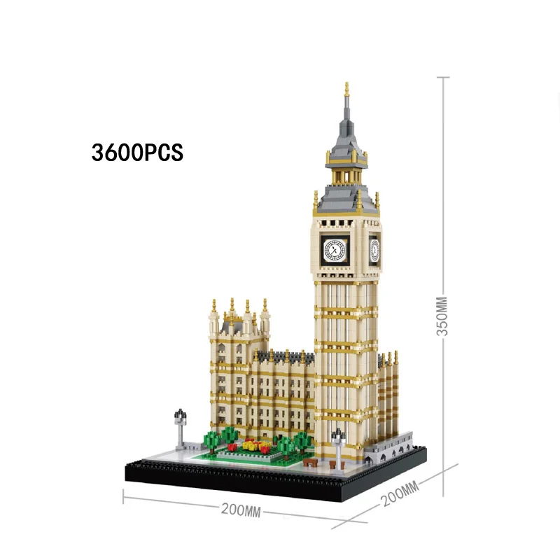 

Britain World famous architecture big ben nanobrick Elizabeth Tower London England micro diamond building block model toys