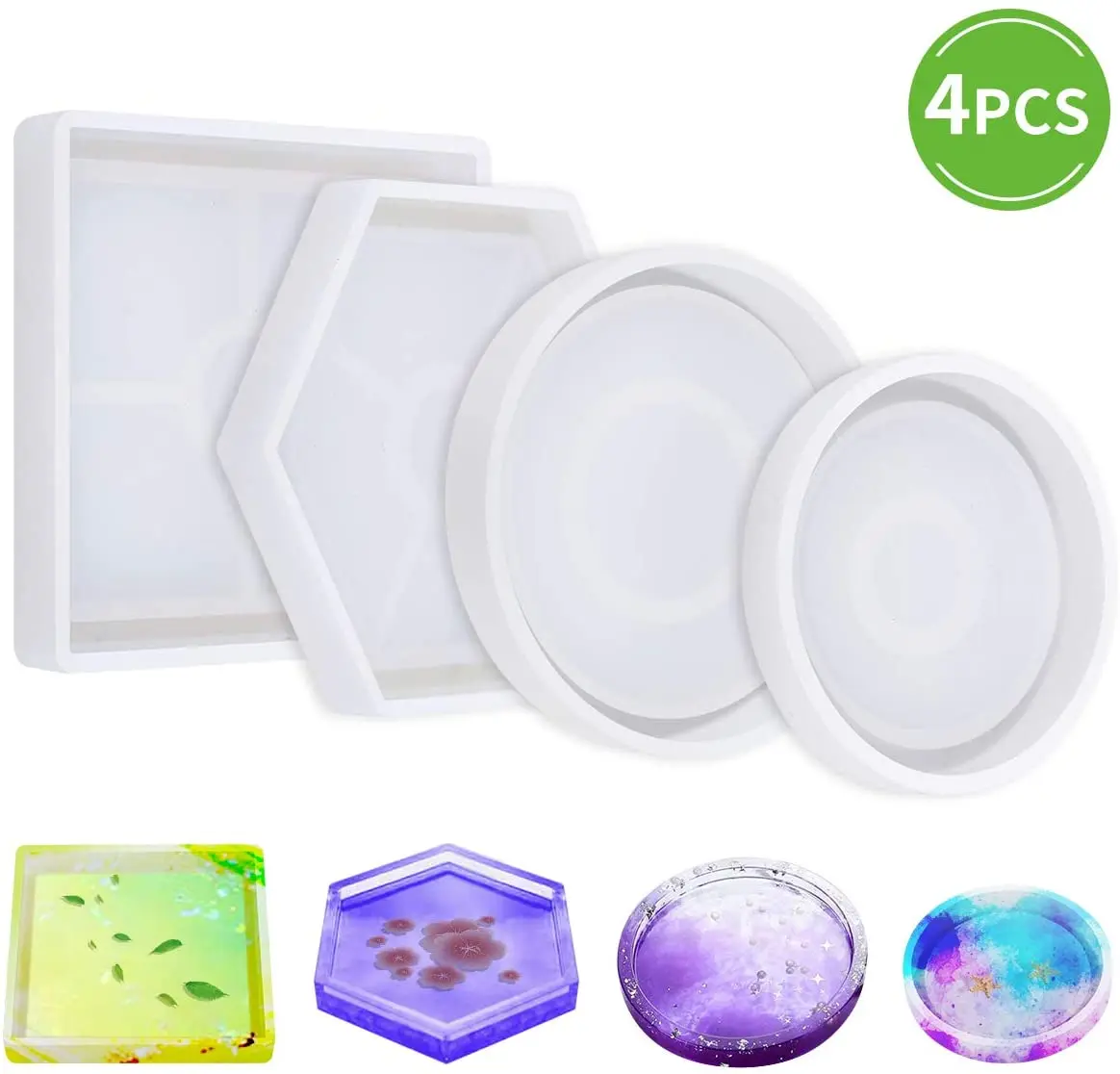 Coaster Mold Epoxy Resin Silicone Molds Diy Eco-Friendly Sturdy
