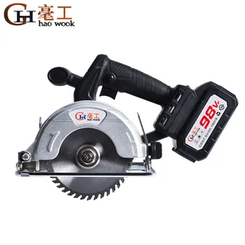 Online 98VF Electric Saw Circular Woodworking Blade For Wood 6000mAh Circular Saw Tools Wood Cutter 45° Bevel 30mm Cuttiing Depth