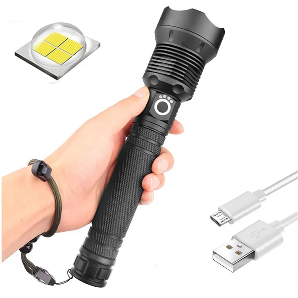 Ruipu Fire XHP50 Water Resistant Handheld LED Light 90000 Lumens Telescopic USB Zoom Torch Waterproof Camping Flashlight