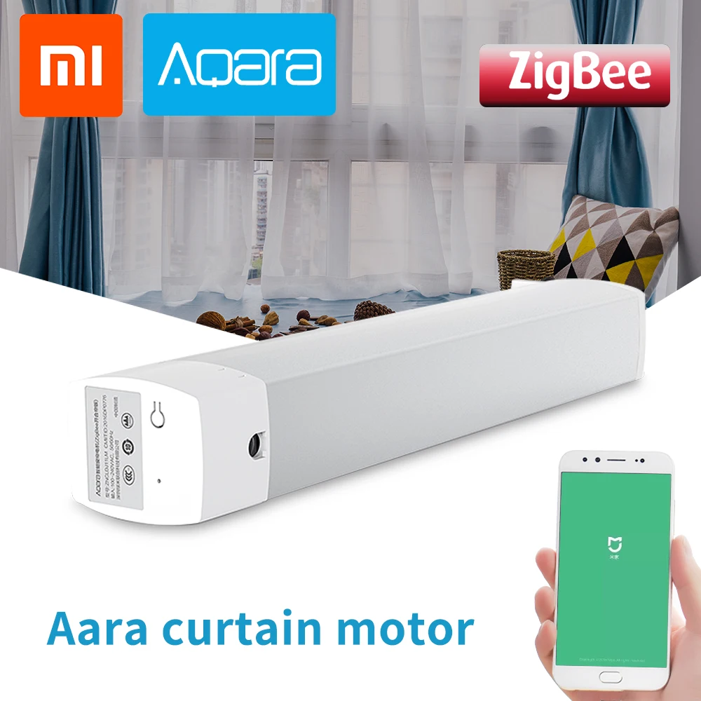 

Xiaomi Aqara Curtain Motor Rails Zigbee Wifi Version Decoration Work With Mi Home App For Xiaomi Smart Home Silent Curtain Track