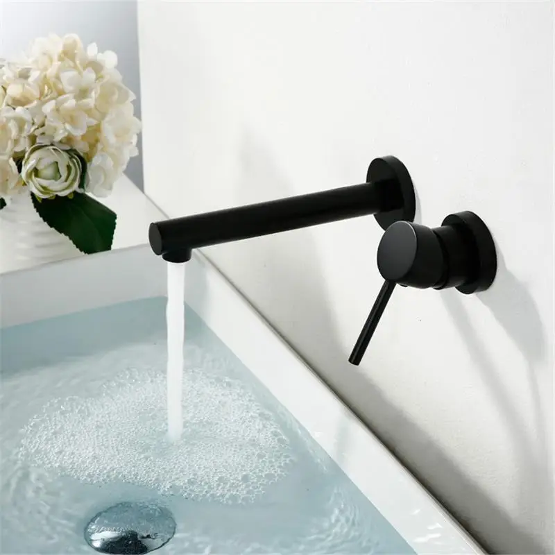 Bain Wall Preta Pia Para De Parede водяной таз черный Banheiro Robinet водопад Grifo Lavabo кран Torneira Ванная раковина кран