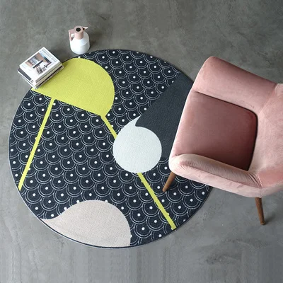 Японский стиль круглый ковер спальня гостиная геометрический креативный коврик