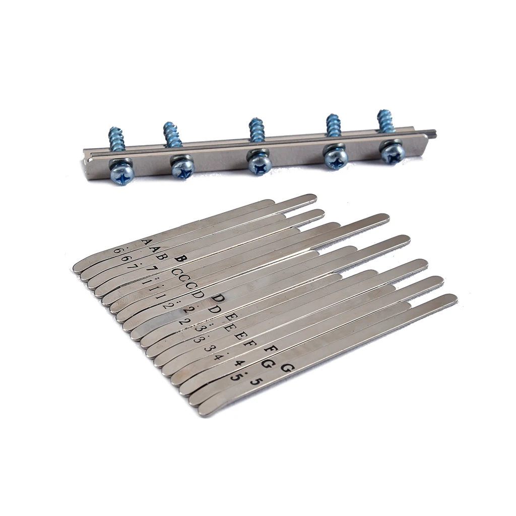 Tooyful Exquisite 1 Pack Stainless Steel Keys Kits Hardware for 17 Keys Thumb Piano Kalimba Replacement Parts DIY