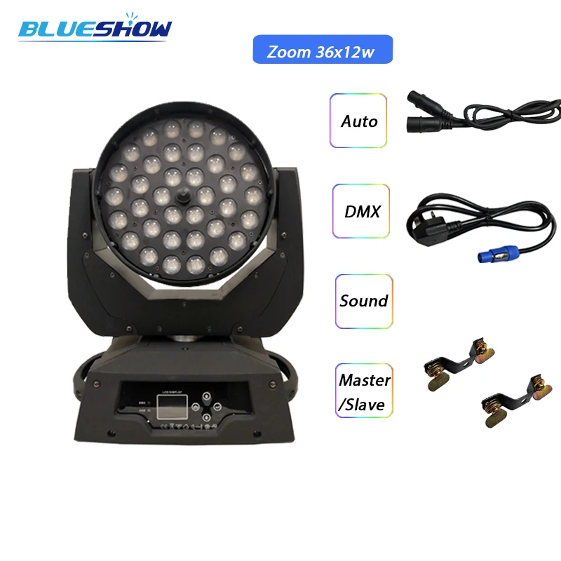 High Quality Stage Led Zoom Wash 36x12w RGBW 4in1 Wash Zoom Moving Head Light Quad DMX512 15CHS Rotating Concert Bar Nightclub11